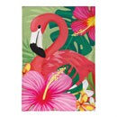 Tropical Flamingo Burlap Flag Garden