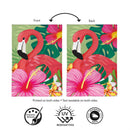 Tropical Flamingo Burlap Flag House