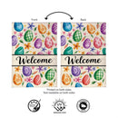 Colorful Egg Welcome Burlap Flag Garden