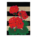 Plaid Geraniums Burlap House Flag