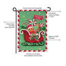 North Pole Treats Sleigh Burlap Garden Flag Garden