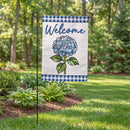 Welcome Blue Hydrangea Burlap Garden Flag Garden