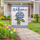 Welcome Blue Hydrangea Burlap Garden Flag Garden