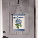Welcome Blue Hydrangea Burlap Garden Flag Garden