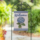 Welcome Blue Hydrangea Burlap Garden Flag Garden