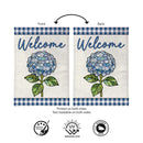 Welcome Blue Hydrangea Burlap Garden Flag Garden