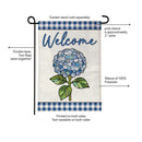 Welcome Blue Hydrangea Burlap Garden Flag Garden