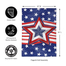 Patriotic Star Power Burlap House Flag