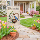Bless Our Nest Floral Wreath Burlap Garden Flag Garden