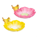 Cottage Garden Bird Feeder, Resin Blooming Petals, 2 Asst