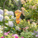 Cottage Garden Bird Feeder, ArtGlass Hummingbird Feeder, Amber Swirl