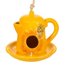 Hillside Pasture Bird House, Ceramic Hanging Sunflower Watering Can
