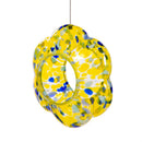 Cottage Garden Bird Feeder, ArtGlass Aqua & Yellow Confetti, 2 Asst., 8"D