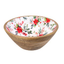 VivaStyle Poinsettia Bliss Bowl, Wood Bowl Set, Set of 3