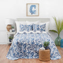 Blue Coast Shells Queen Bedspread