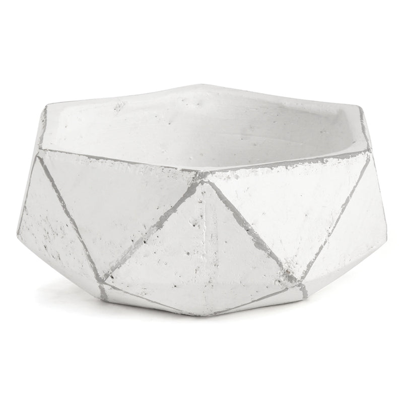 Napa Home Garden, GEOMETRIC DISH PLANTER WHITE,cd215w