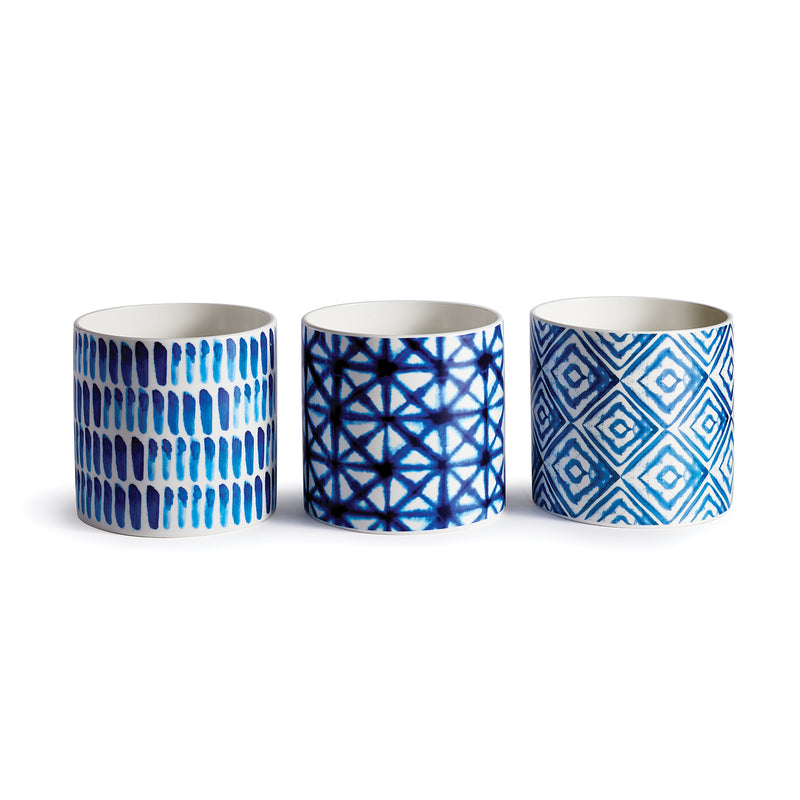 NAPA Home & Garden, BLUE MOOD POTS 5", SET OF 3,CD339