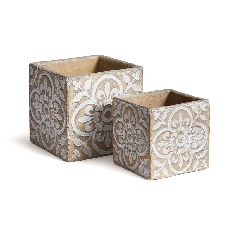 NAPA Home & Garden, IRIS TILE POTS, SET OF 2,CD402