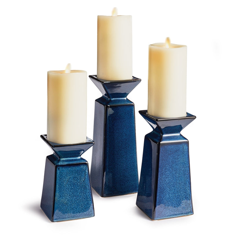 Napa Home Garden, RILEE CANDLE STANDS ,SET OF 3 BLUE,ch307bl