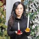 Heartfelt Cheer Candle Holder Glass Reversible, Fits both a tealight and Votive Candle, 3", CDU