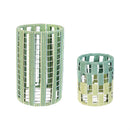 VivaStyle Veranda Garden Candleholder, Metal and Cotton Votive, Set of 2
