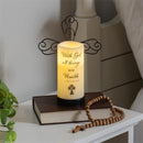 Simple Blessings LED Candle with Flickering Flame and Cross Metal Holder, With God All Things, 9.5"H