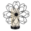 Simple Blessings LED Candle with Flickering Flame and Floral Metal Holder, Fueled by Faith, 9.25"H