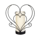 Simple Blessings LED Candle with Flickering Flame and Heart Metal Base, Blessed Beyond Words, 9"H