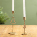 VivaStyle Taper Candle Holder, Metal, Tree Shape, 10"H and 7.3"H, Asst of 2