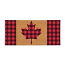 Canada Strong Maple Leaf Flocked Coir Sassafras Switch Mat, Buffalo Check, 22"x10"