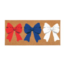 American Classic Red White & Bows Flocked Coir Sassafras Switch Mat, Tri-Color, 22"x10"