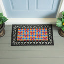 American Classic Red White & Bows Flocked Coir Sassafras Switch Mat, Patriotic Plaid, 22"x10"