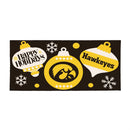 University of Iowa Holiday Flocked Coir Sassafras Switch Mat, 22"x10"