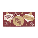 Florida State University Holiday Flocked Coir Sassafras Switch Mat, 22"x10"
