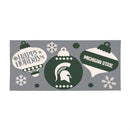 Michigan State University Holiday Flocked Coir Sassafras Switch Mat, 22"x10"