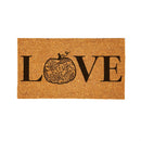 Harvest Blossom Jacobean Pumpkin Coir Mat, "Love", 28"x16"