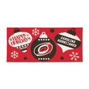 Carolina Hurricanes Holiday Flocked Coir Sassafras Switch Mat, 22"x10"
