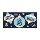 Seattle Kraken Holiday Flocked Coir Sassafras Switch Mat, 22"x10"