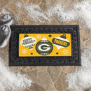 Green Bay Packers Holiday Flocked Coir Sassafras Switch Mat, 22"x10"