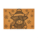 Holly Homestead Highland Cow Coir Mat, 36"x24"