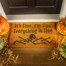 Haunted House Coir Mat, "It's Fine,I'm Fine,Everything is fine" 28"x16"