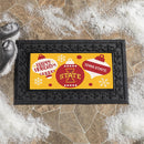 Iowa State University Holiday Flocked Coir Sassafras Switch Mat, 22"x10"