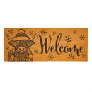 Holly Homestead Highland Cow Coir Mat, "Welcome", 60"x24"