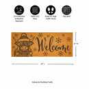Holly Homestead Highland Cow Coir Mat, "Welcome", 60"x24"