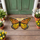 Stained Glass Butterfly Coir Mat