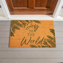Shades of Emerald Coir Mat, "Joy To The World", 36"x24"