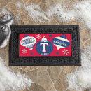 Texas Rangers Holiday Flocked Coir Sassafras Switch Mat, 22"x10"