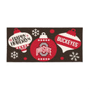 Ohio State University Holiday Flocked Coir Sassafras Switch Mat, 22"x10"