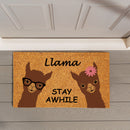 Floral Llama Coir Mat