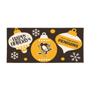 Pittsburgh Penguins Holiday Flocked Coir Sassafras Switch Mat, 22"x10"